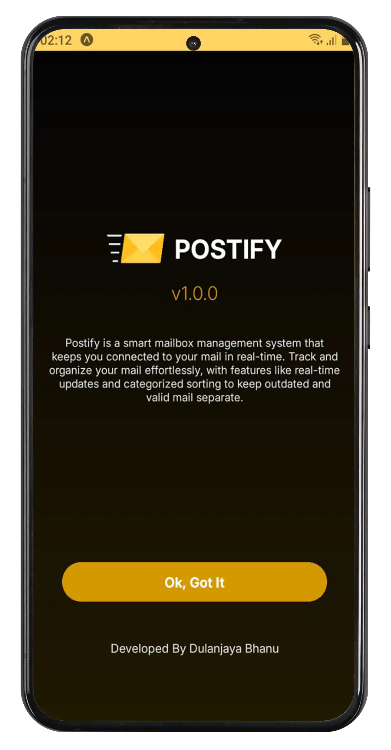 Postify About Us Mobile Screen