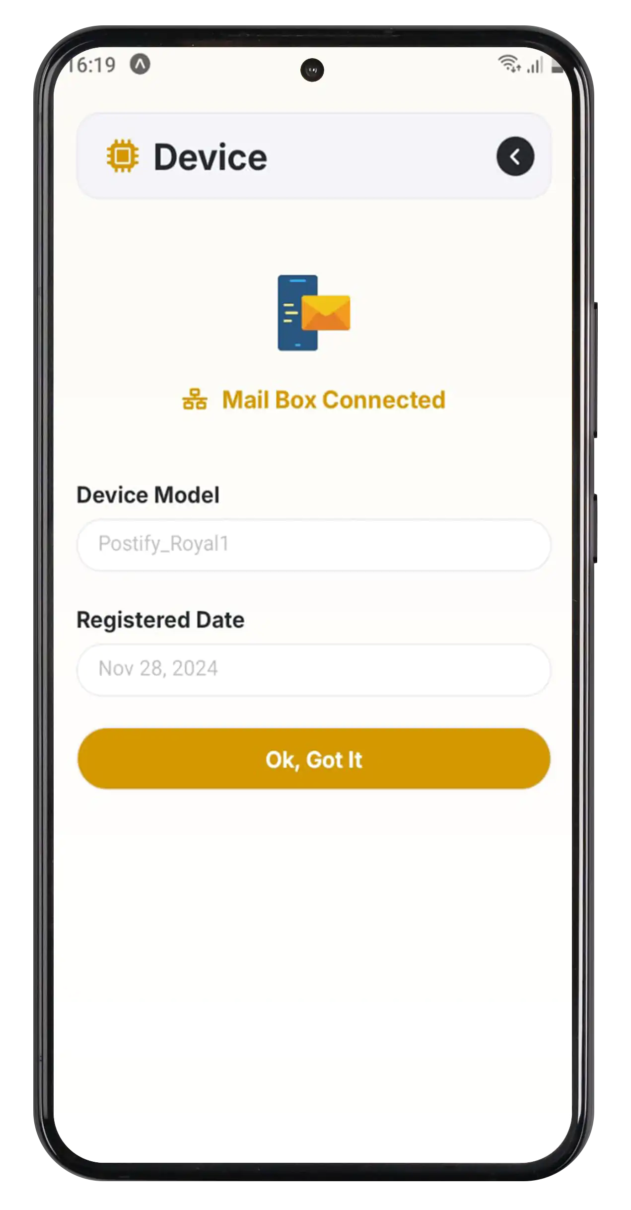 Postify MailBox Device Screen